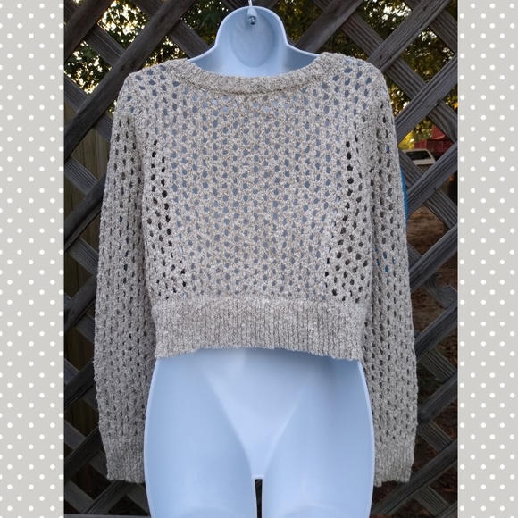 ROXY open weave button down crop sweater - Picture 2 of 6